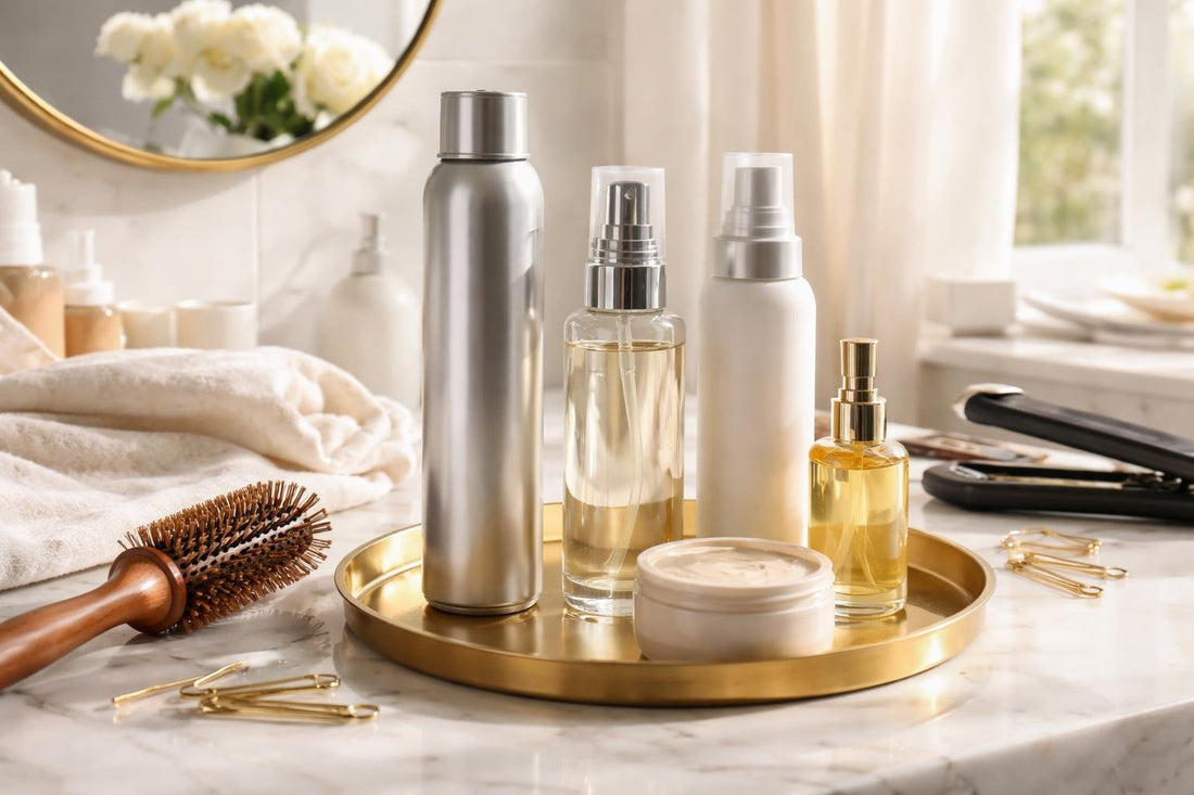 Professional styling products for salon hold and shine