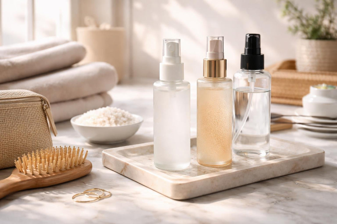 Sea salt texture spray mist creating beachy waves