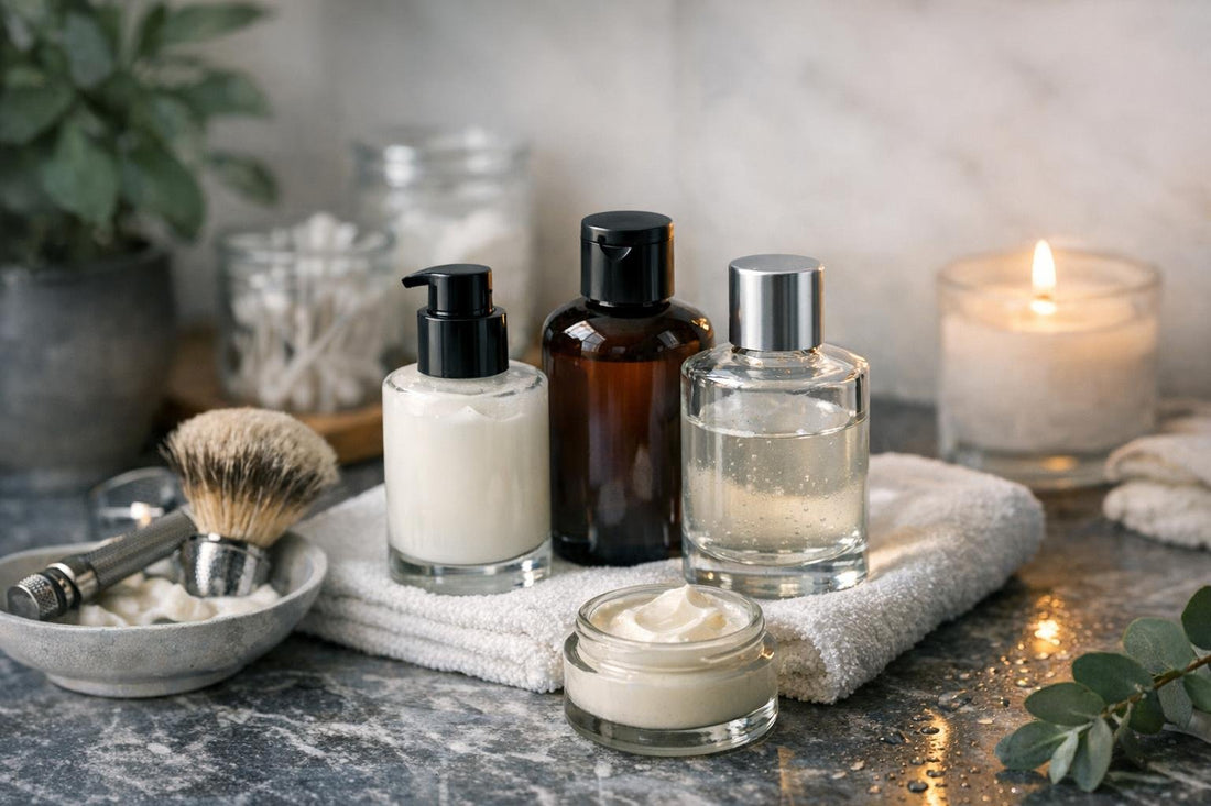 Seasonal after shave lotions for calm, hydrated shaved skin