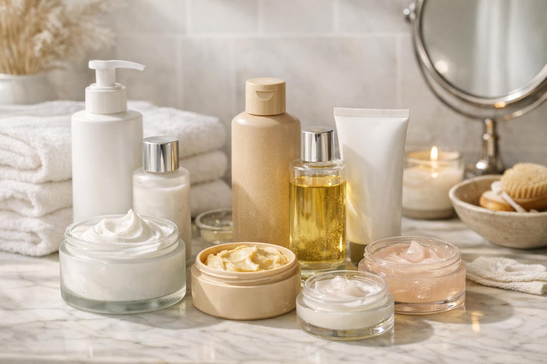 Assorted body moisturizers for seasonal soft, smooth skin