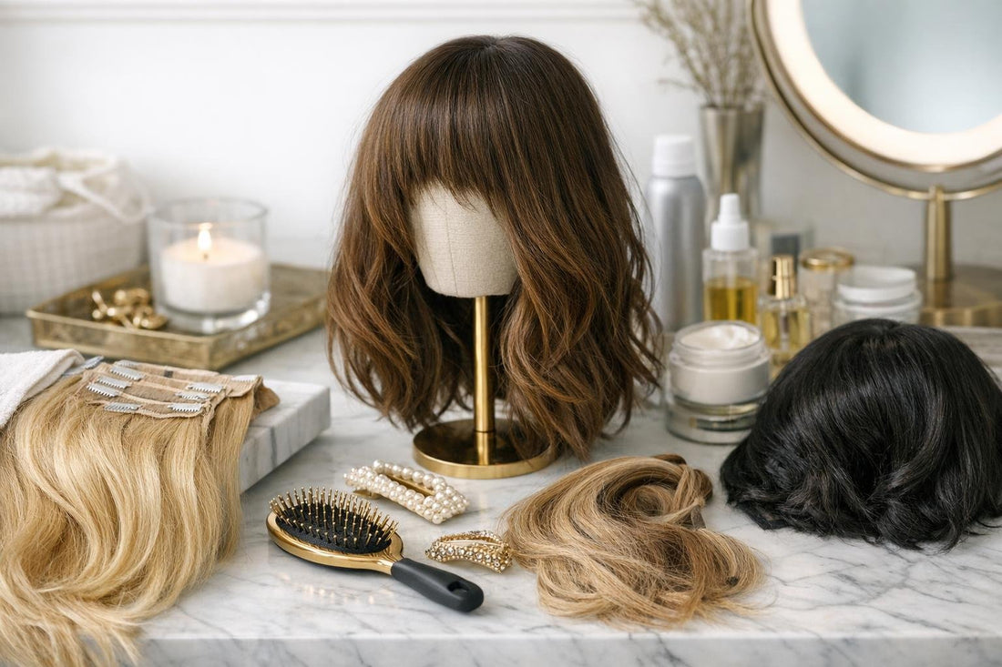 Hair extensions, wigs and accessories for quick seasonal styles