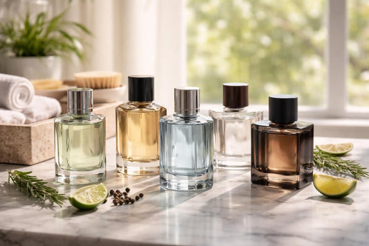 Seasonal men’s cologne collection with fresh and woody notes