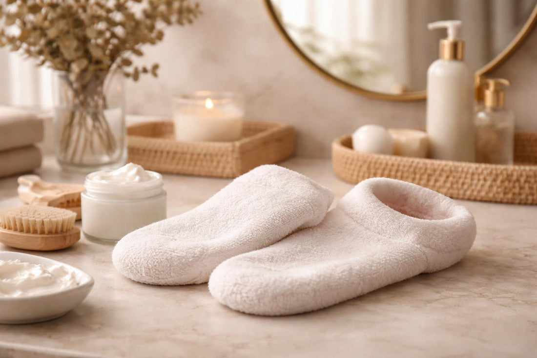 Intensive moisturizing socks helping soothe seasonal dry cracked heels
