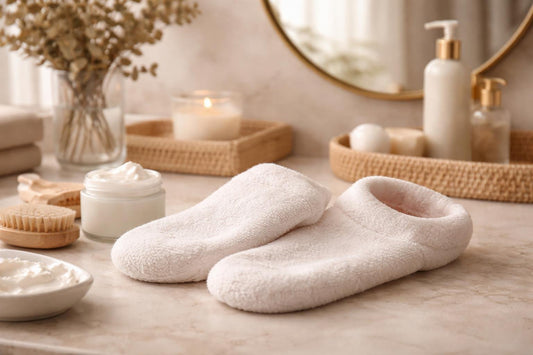 Intensive moisturizing socks helping soothe seasonal dry cracked heels