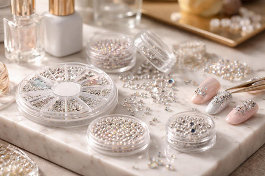 Assorted nail art rhinestones for subtle and bold designs