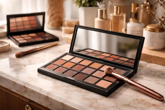 Seasonal professional makeup palette shades with matte and shimmer