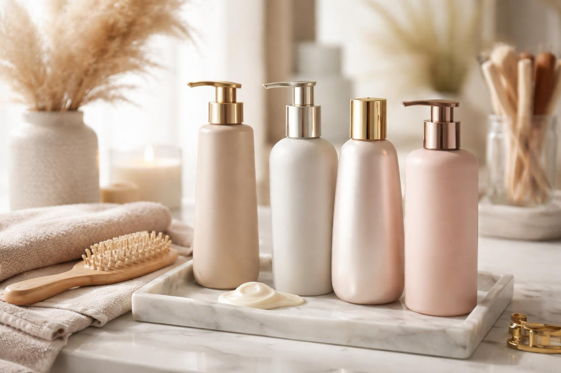 Professional conditioner bottles for seasonal dry frizzy hair