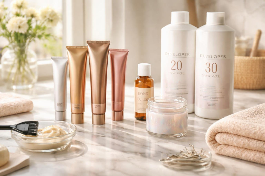 Seasonal professional hair colour products with toner and developer