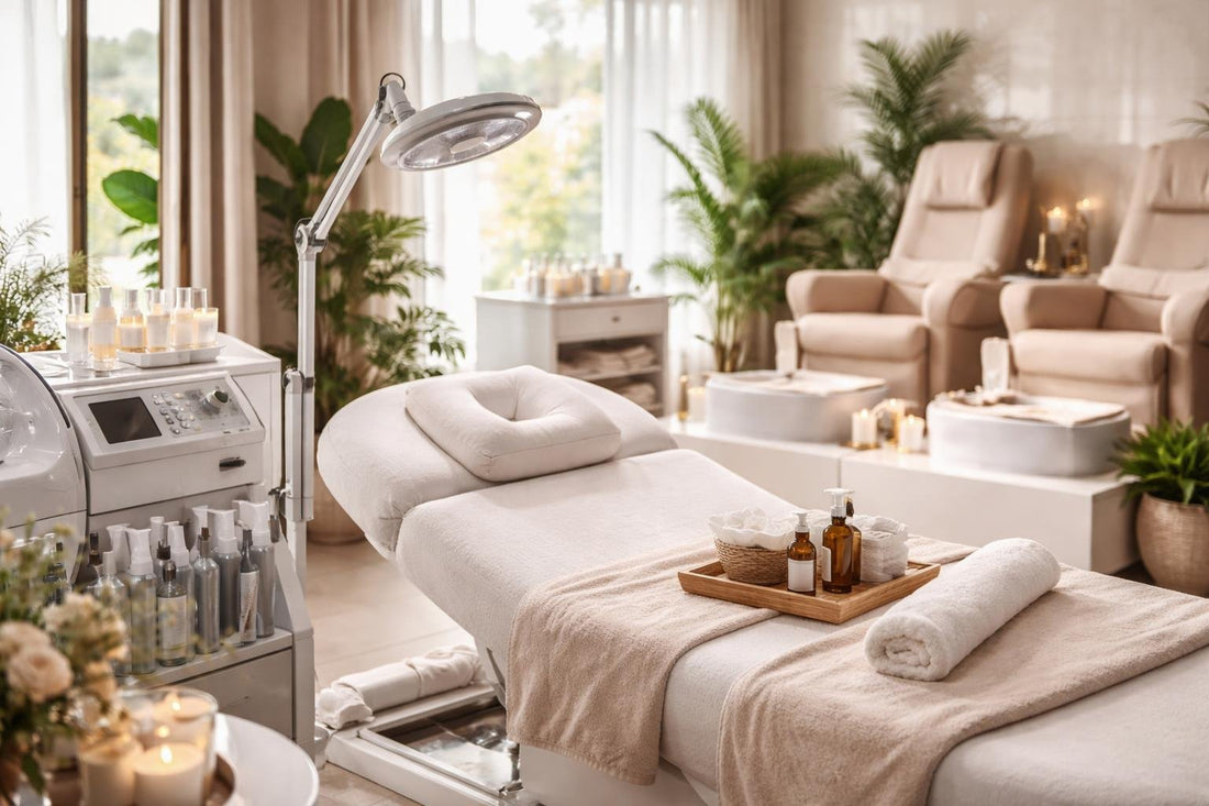 Modern salon and spa equipment set up for seasonal rush