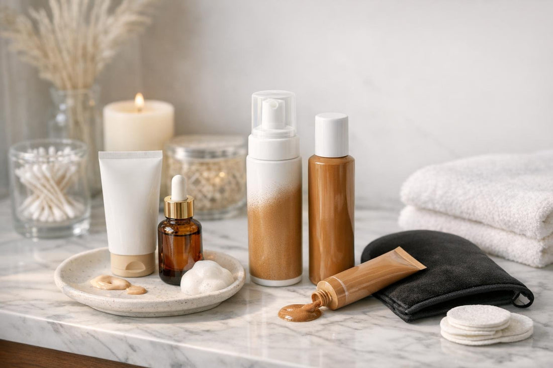 sensitive skin friendly self tanners selection display