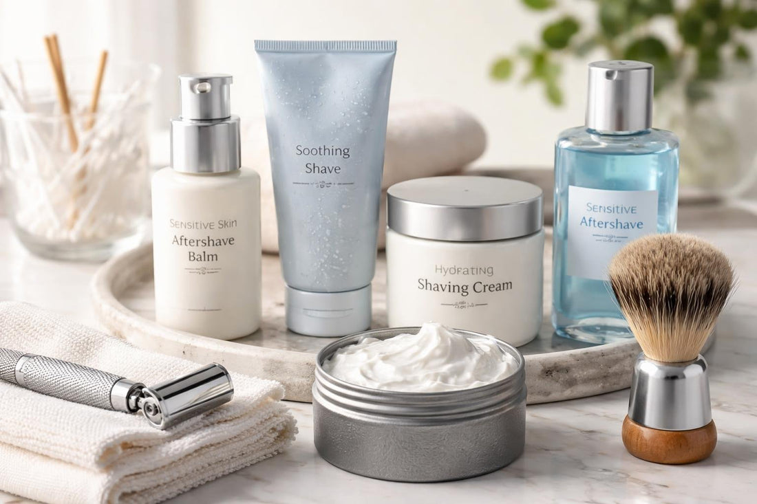 men's shaving products for sensitive skin close-up