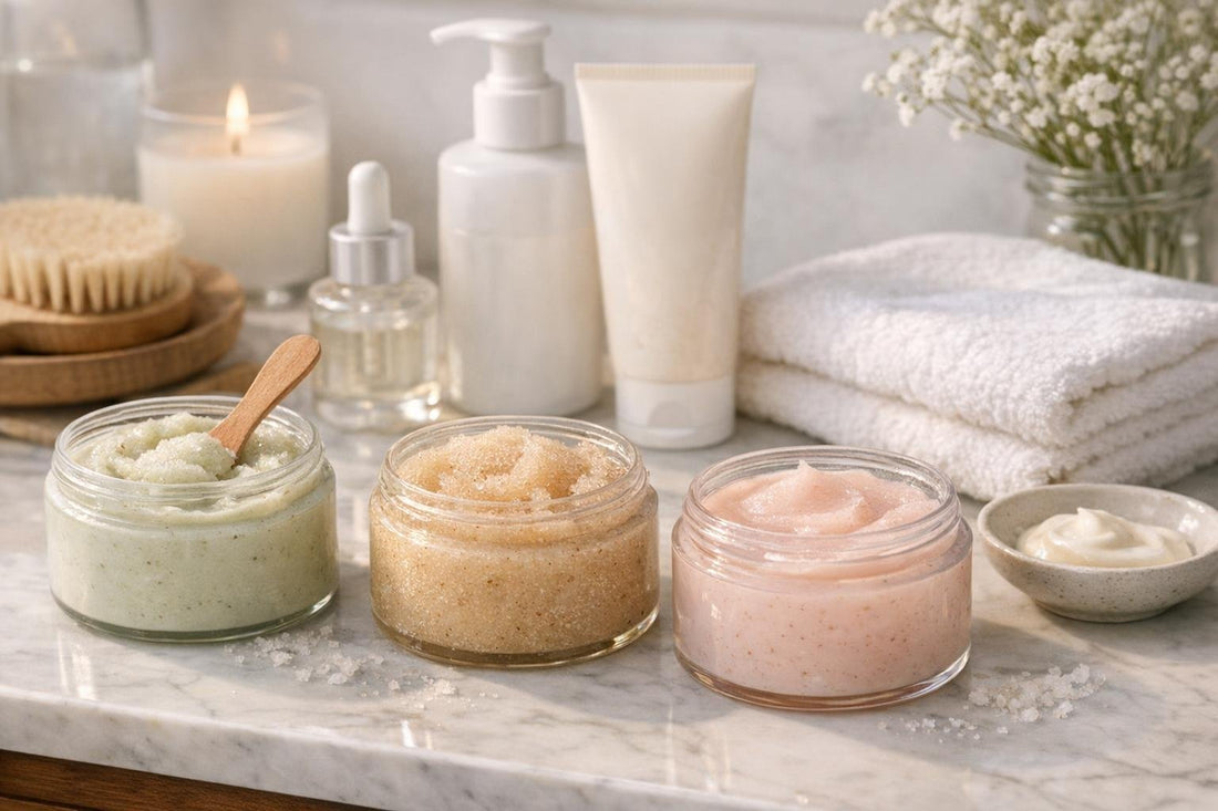 Gentle body scrubs and treatments for sensitive skin