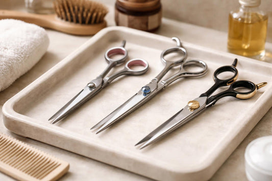 Professional hair cutting shears sized for beginner to pro