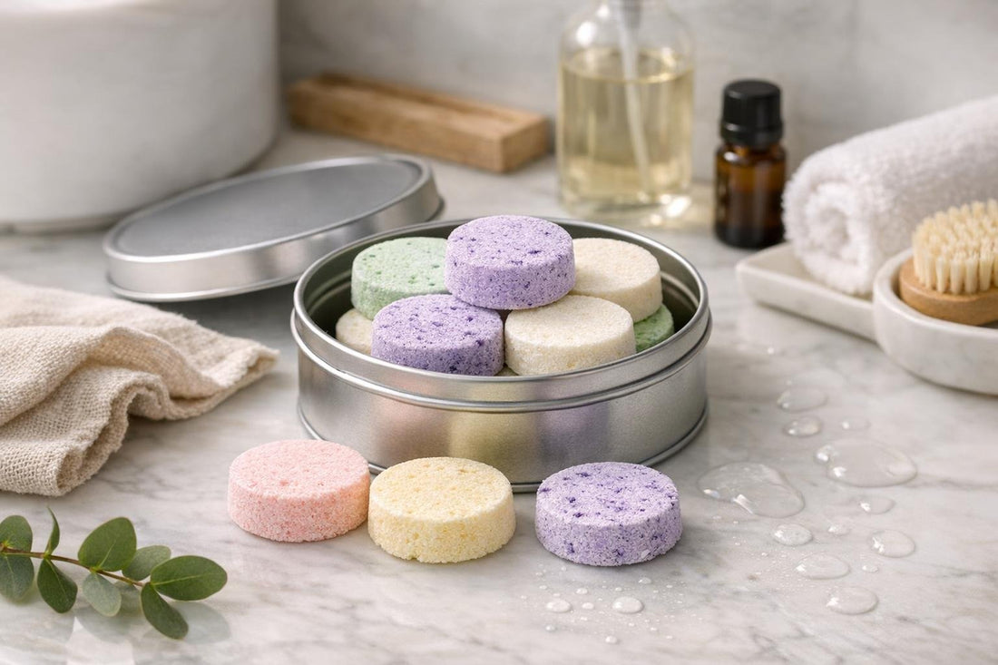 assorted aromatherapy shower steamers in tin