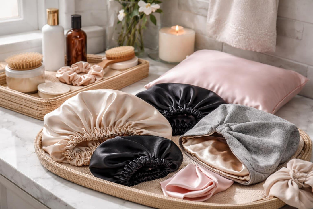 Silk satin bonnet for curly hair