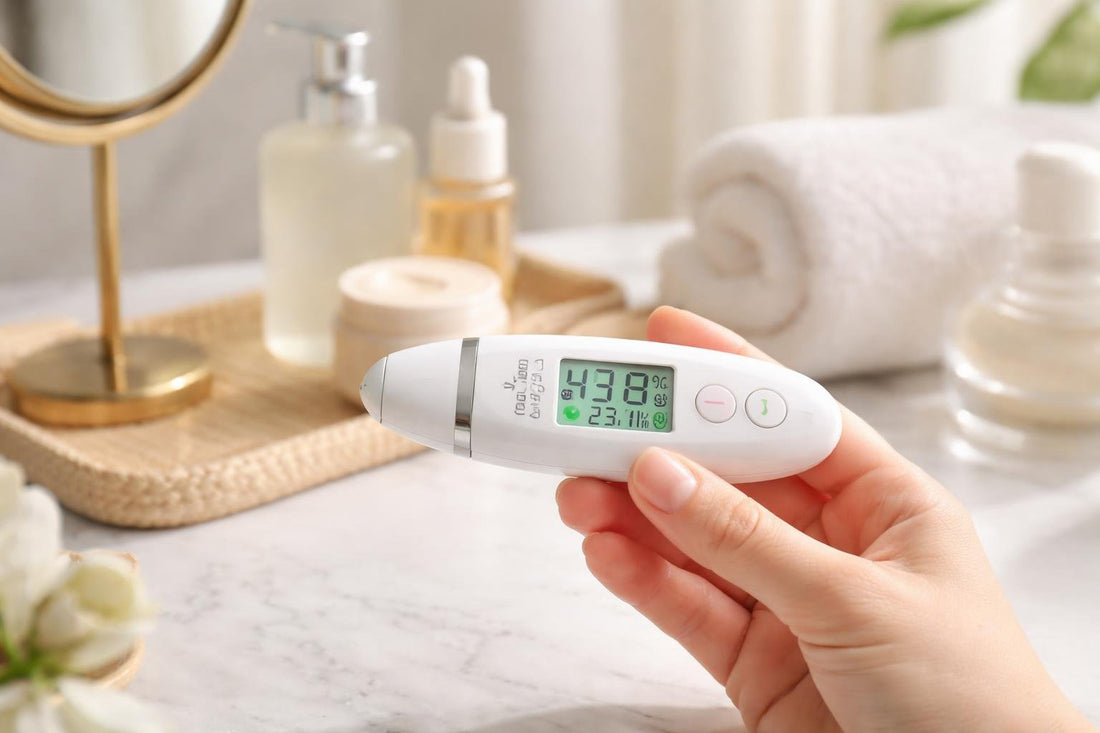 compact skin moisture analyzer device on hand