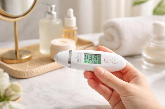 compact skin moisture analyzer device on hand