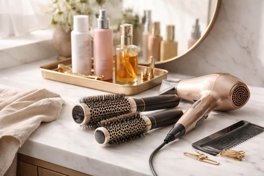 Professional round brush technique for a smooth blowout