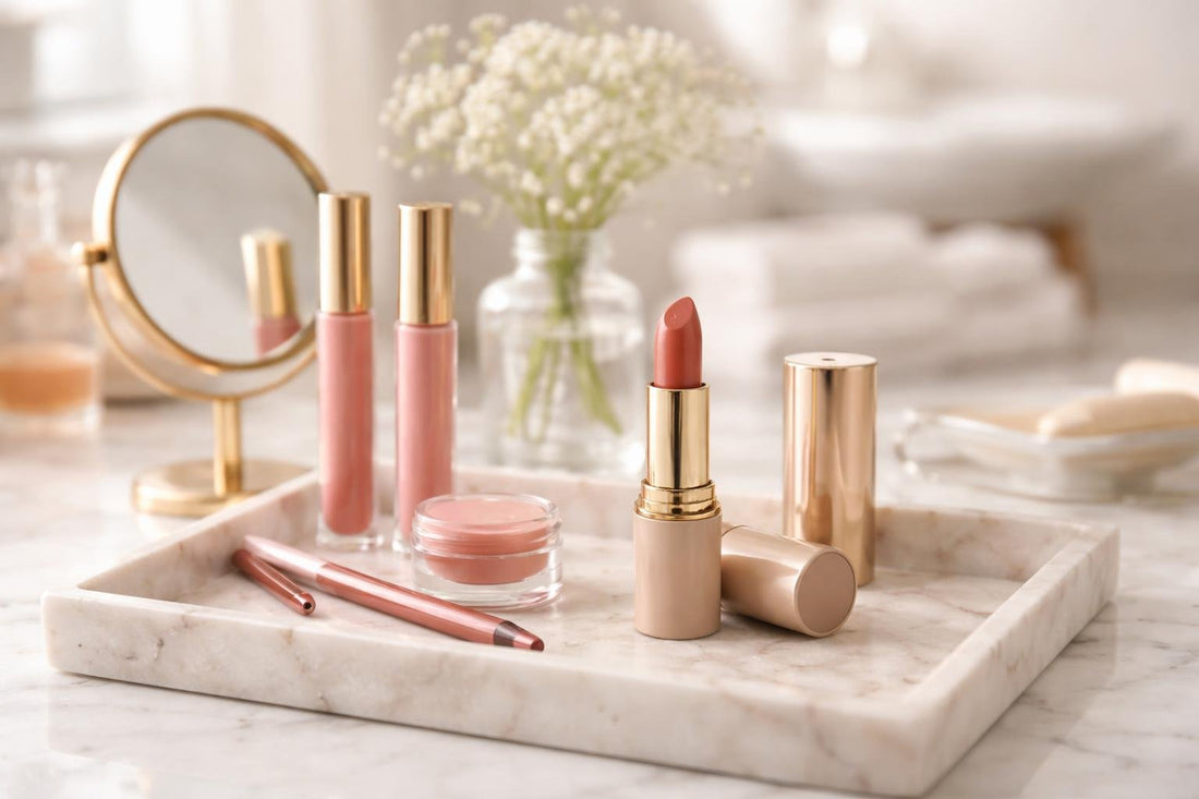 Applying lip liner and lipstick for a smooth finish