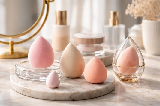 Makeup blender sponges creating smooth streak free finish