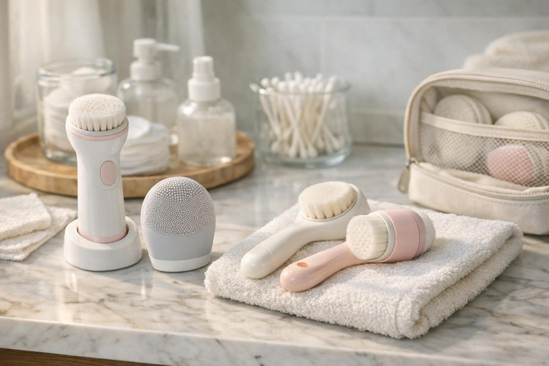 Soft facial cleansing brushes portfolio for sensitive skin