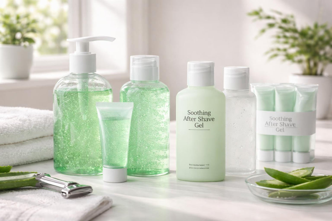 Fragrance-free aloe after shave gel for winter razor burn