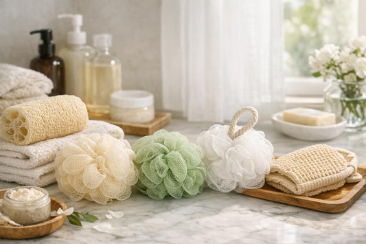 Spring bath loofahs for gentle exfoliation and fresh skin