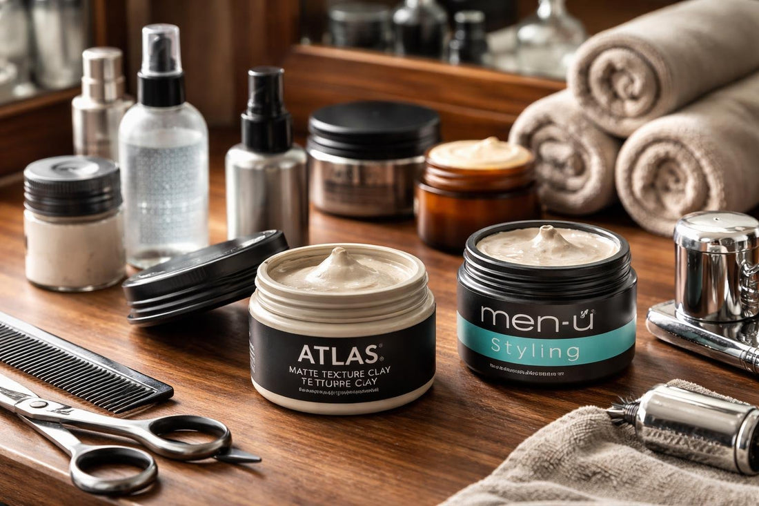 Toronto barber comparing styling clays and alternatives