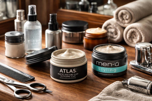 Toronto barber comparing styling clays and alternatives