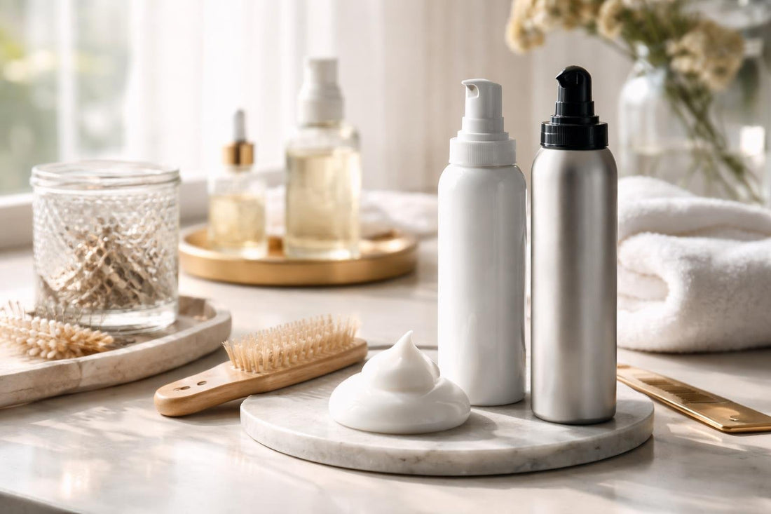 professional styling foam on fine hair for volume