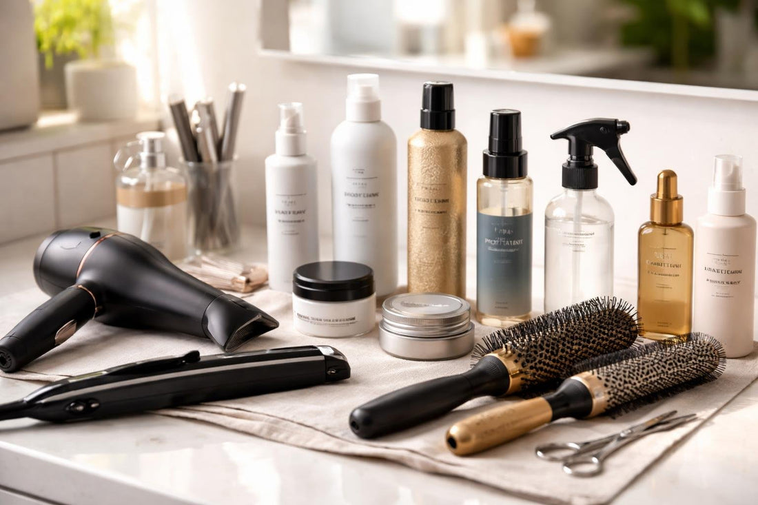 Affordable professional styling products and tools display