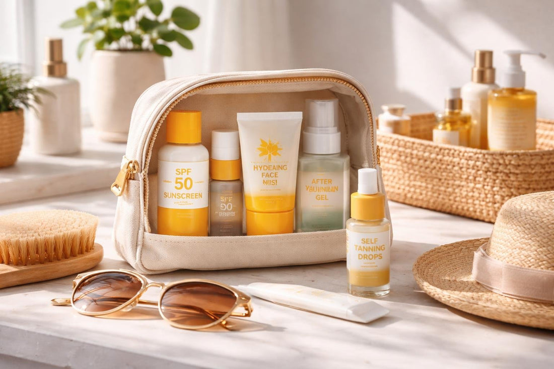 Sun Skin Care Essentials travel kit and sunscreen solutions
