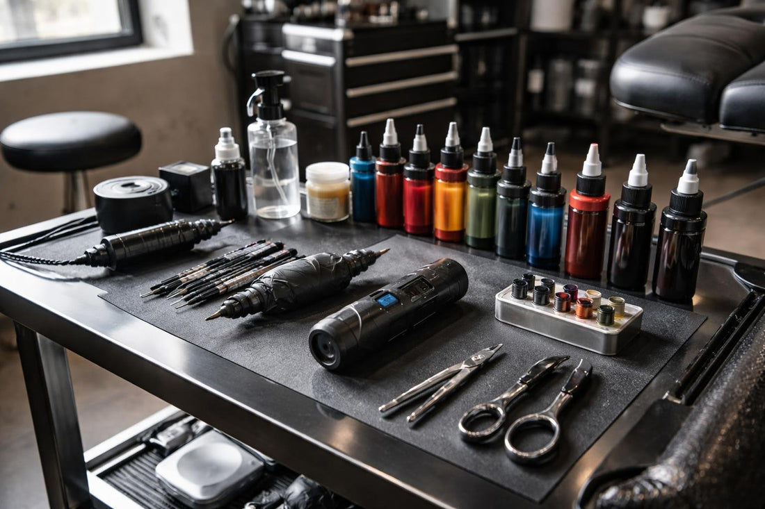 Advanced tattoo supplies and toolkit in Toronto studio