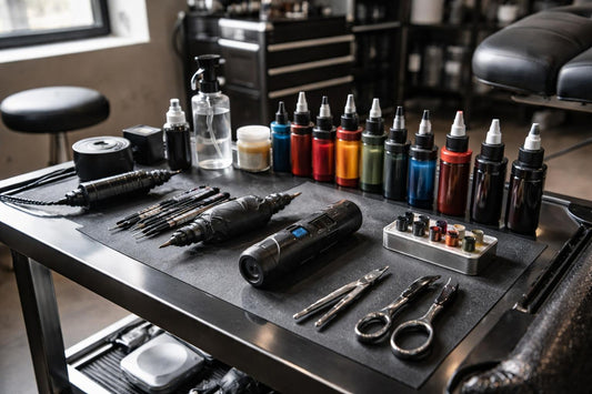 Advanced tattoo supplies and toolkit in Toronto studio