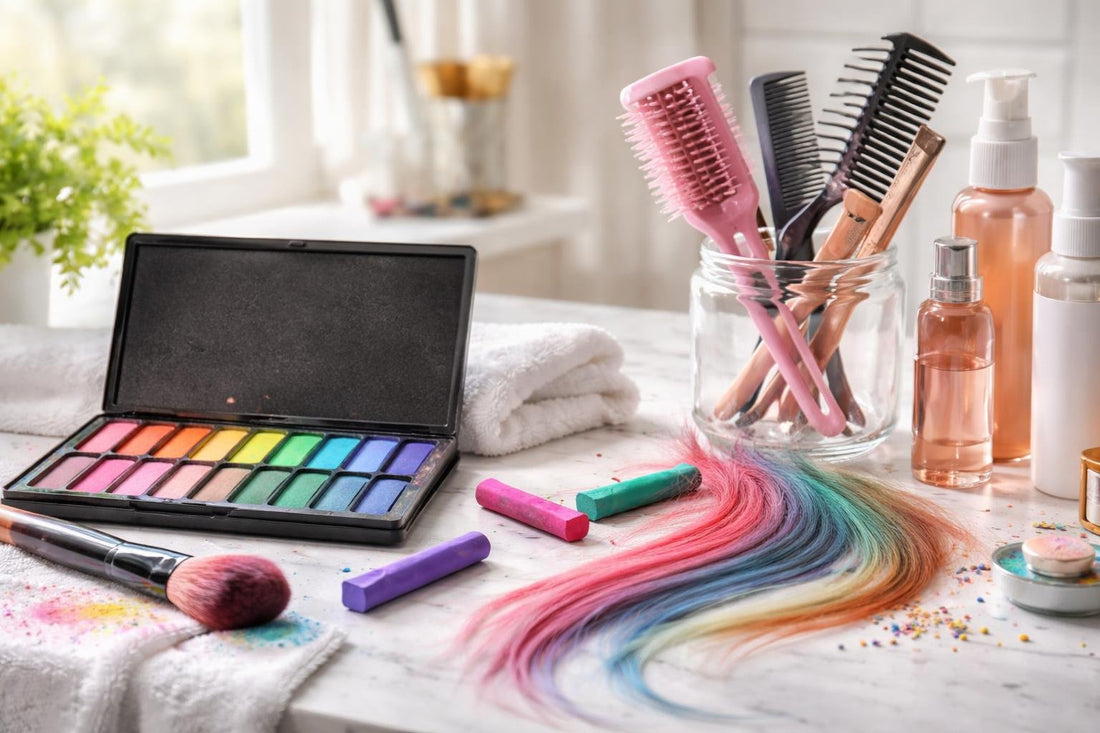 Toronto beginner using temporary hair chalk safely