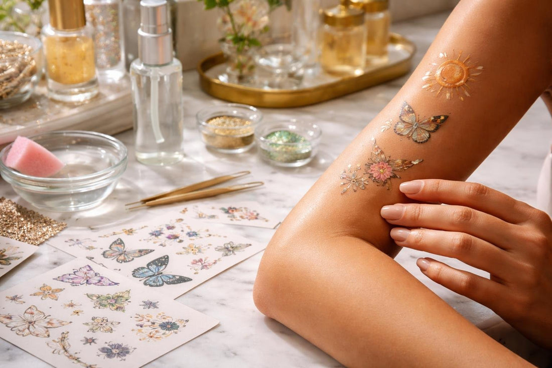 Toronto festival temporary tattoo collection close-up on skin