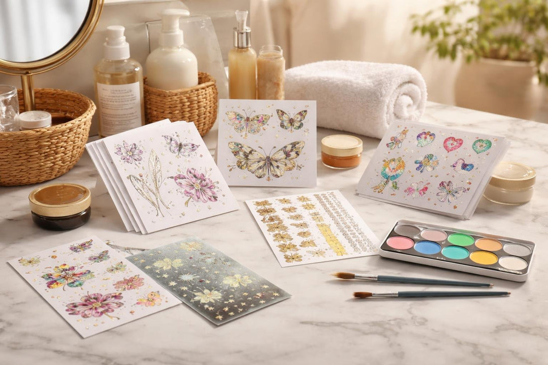 Assorted temporary tattoos for sensitive skin options