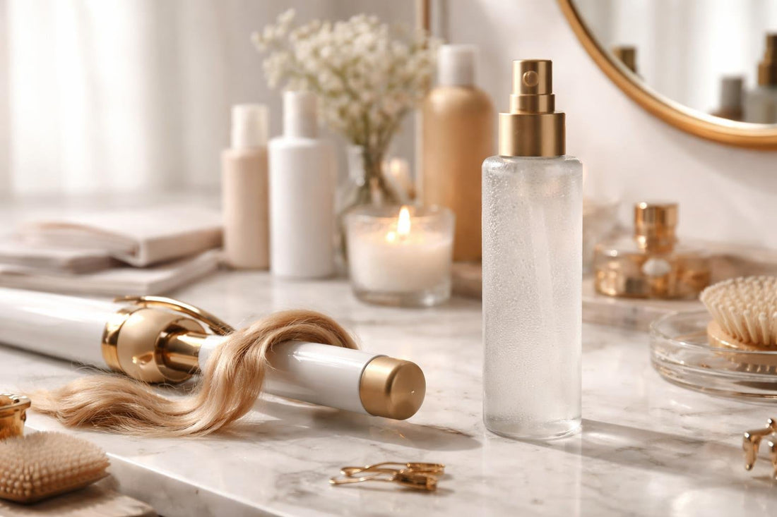 Thermal protection hair spray used before curling hair