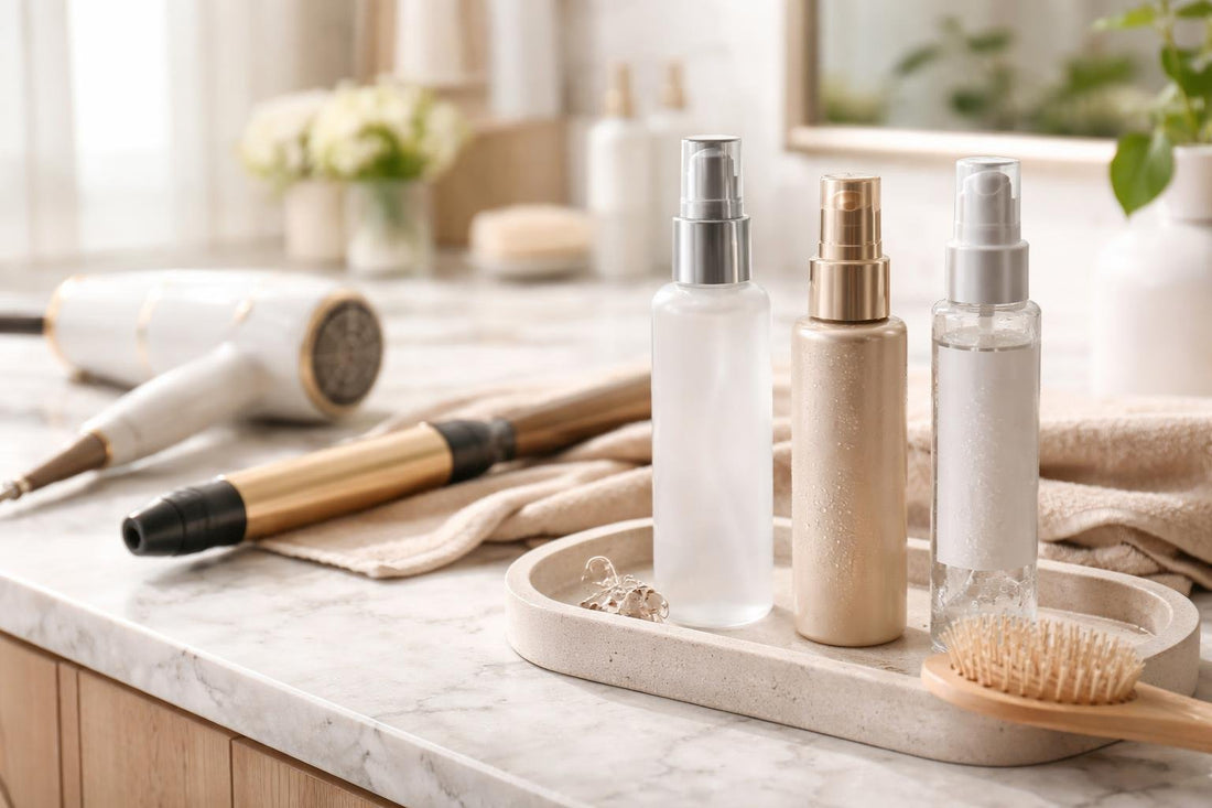 Thermal protection hair spray used before at-home heat styling