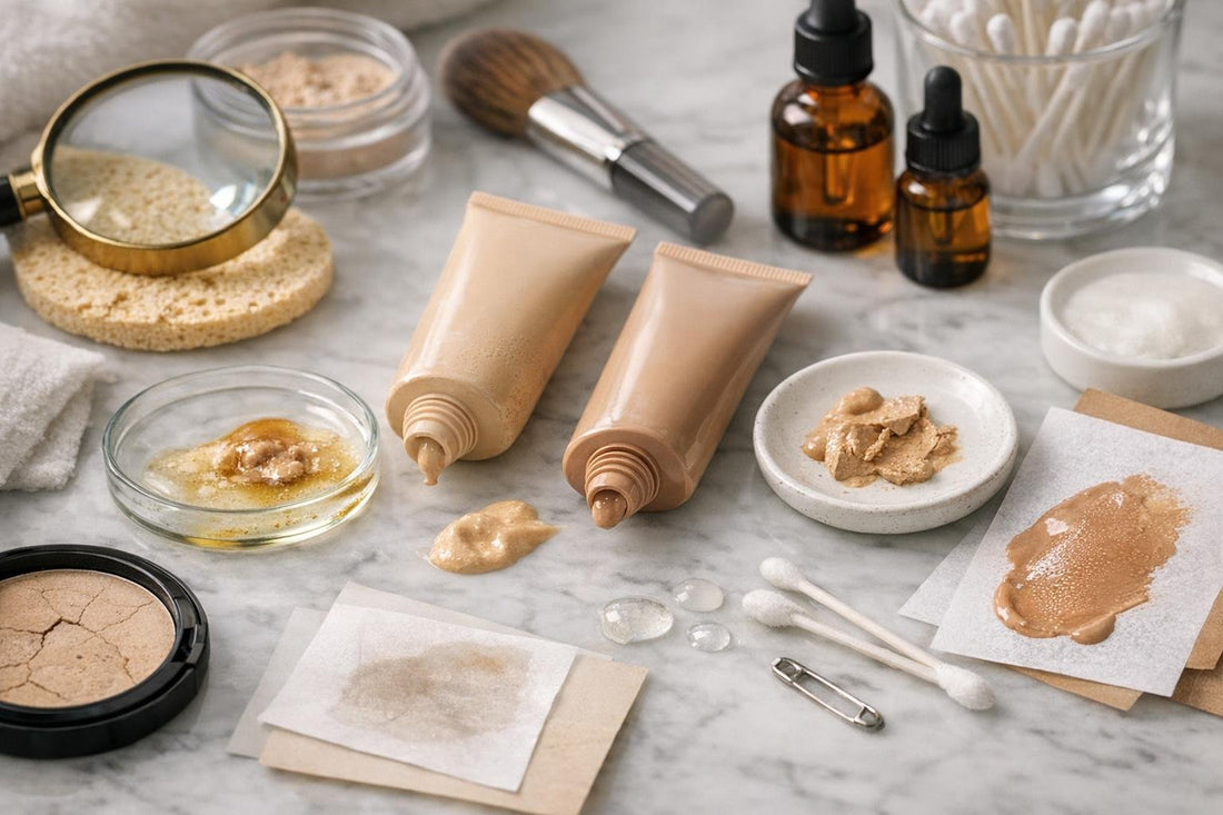 oily skin tinted moisturizers troubleshooting flatlay