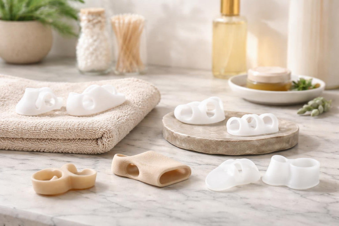 assortment of toe separators for bunion relief