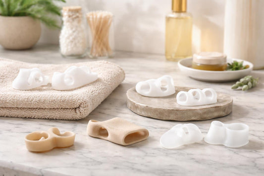 assortment of toe separators for bunion relief