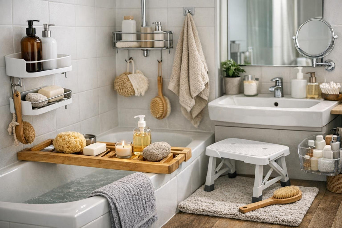 Small Toronto bathroom bathing accessories organization and safety tips