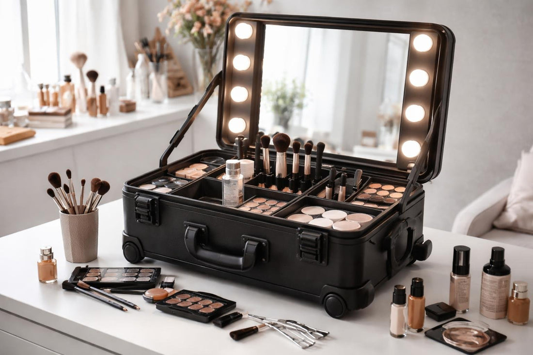 Toronto makeup artist train case with LED mirror