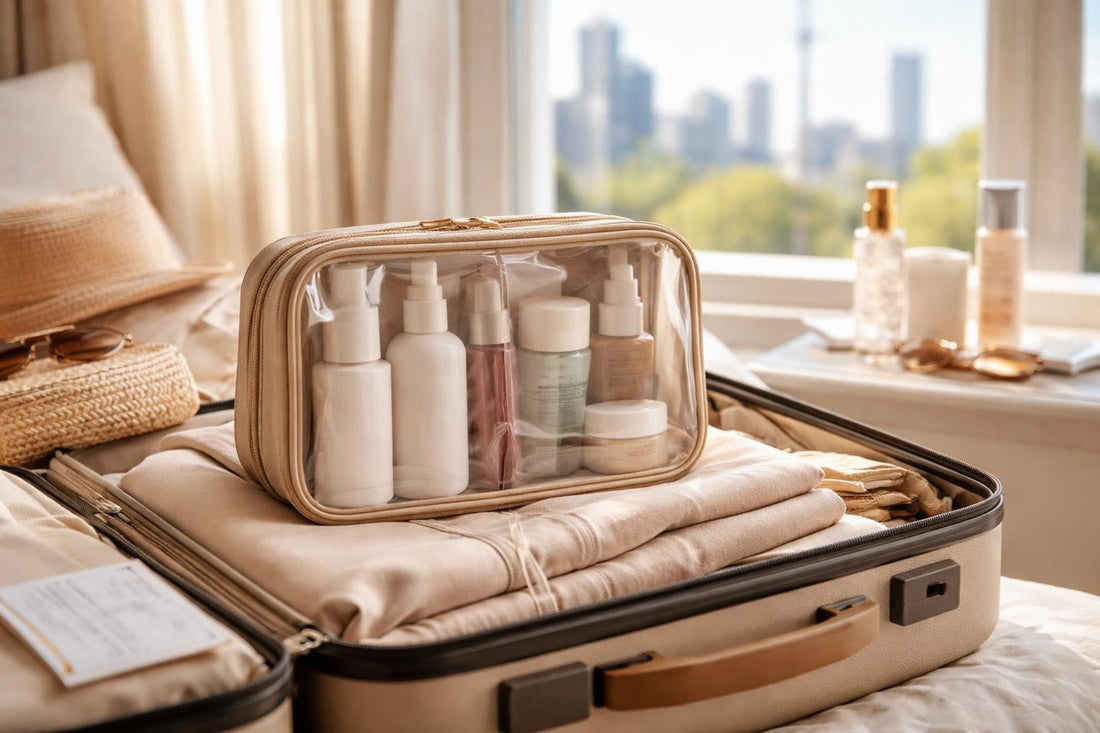 Toronto carry-on toiletry kit packed neatly