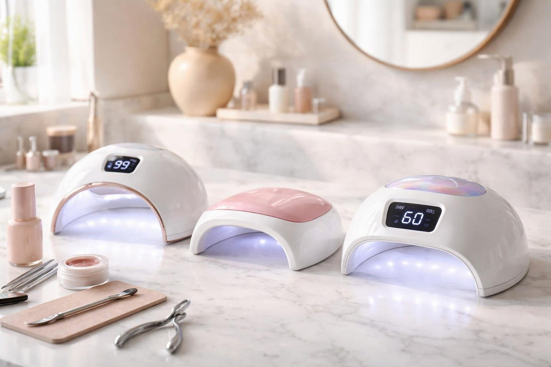 UV LED nail lamp trio on Toronto countertop
