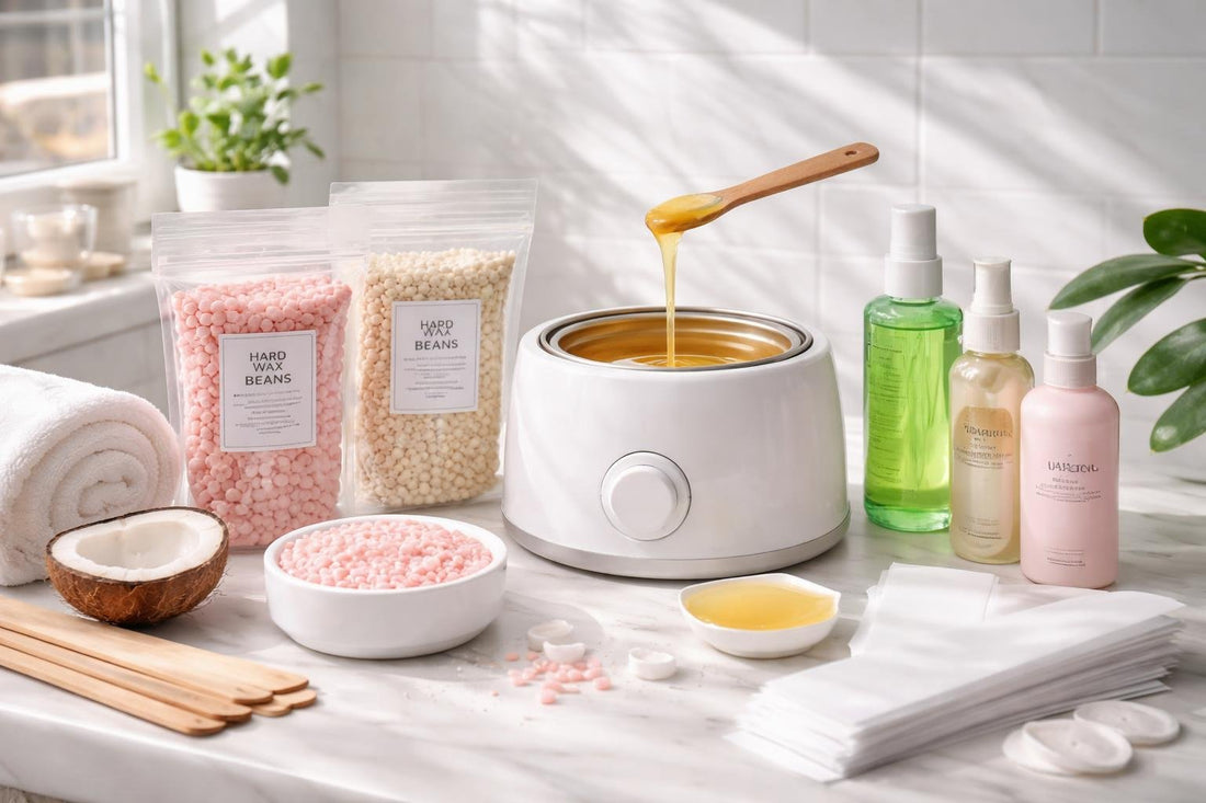 At-home waxing kit with hard wax beads