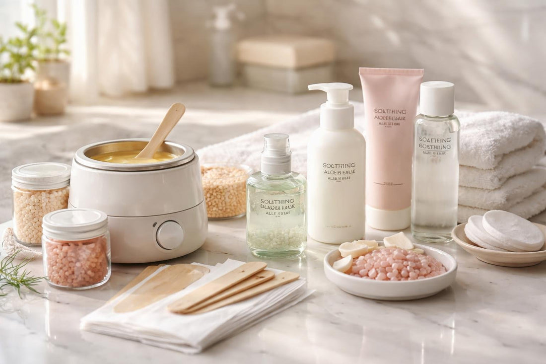 Sensitive skin waxing and gentle cleanser selection