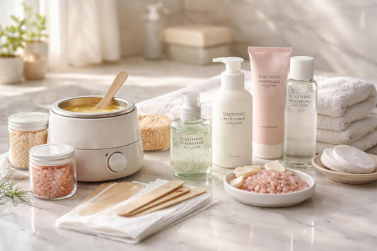 Sensitive skin waxing and gentle cleanser selection