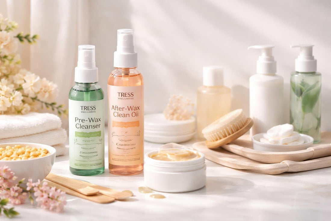 Bikini waxing supplies and gentle skin cleansers for sensitive skin
